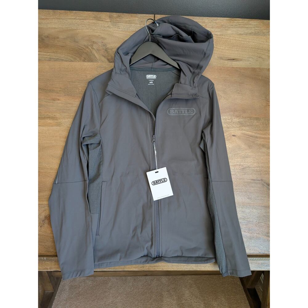 Battle Ultra Track Jacket Mens S Black Athletic Fit Lightweight 51AP500006 NWT